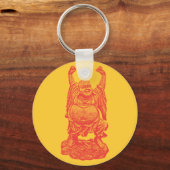 Laughing Buddha (rood) Sleutelhanger (Voorkant)