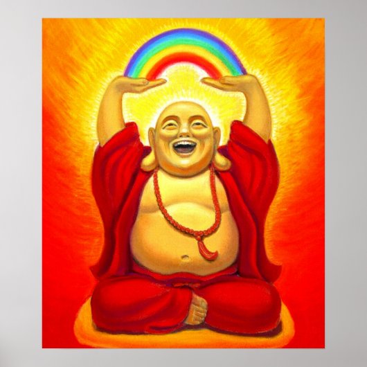 Laughing Buddha Spiritueel Art Poster (Voorkant)