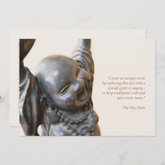 Laughing Buddha Uitnodiging (Voorkant / Achterkant)