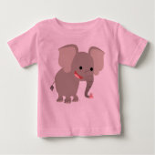 Laughing Cartoon Elephant Baby T-shirt (Voorkant)