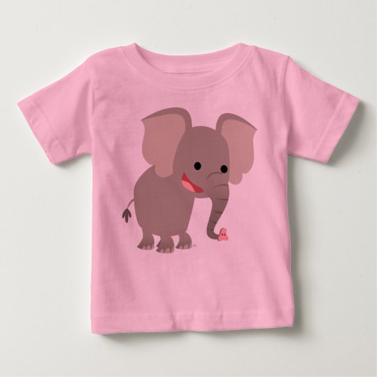 Laughing Cartoon Elephant Baby T-shirt (Voorkant)