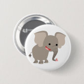 Laughing Cartoon Elephant Button Badge (Voorkant /achterkant)