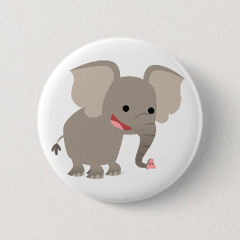 Laughing Cartoon Elephant Button Badge