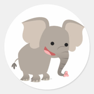 Laughing Cartoon Elephant Sticker