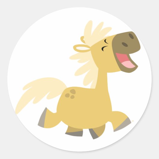 Laughing Cartoon Pony Sticker (Voorkant)