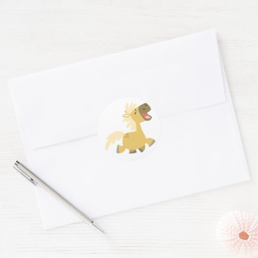 Laughing Cartoon Pony Sticker (Envelop)