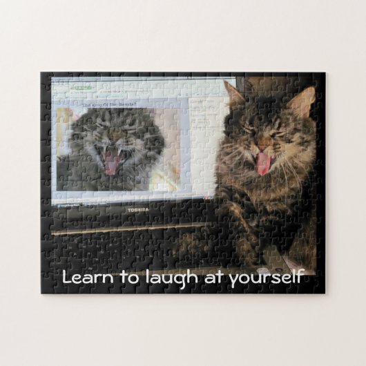 Laughing Cat Laughs in Himself Legpuzzel (Horizontaal)