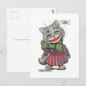 Laughing Cat, Louis Wain Briefkaart (Voorkant / Achterkant)
