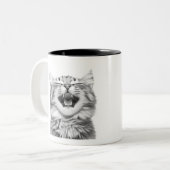 Laughing Cat Tweekleurige Koffiemok (Voorkant links)