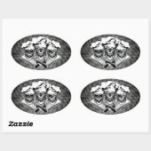 Laughing Chef Skulls Ovale Sticker (Vel)