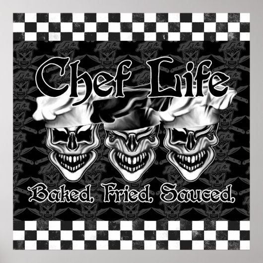 Laughing Chef Skulls Poster (Voorkant)
