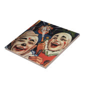 Laughing Circus Clowns en Politie,  Humor Tegeltje (Zijkant)