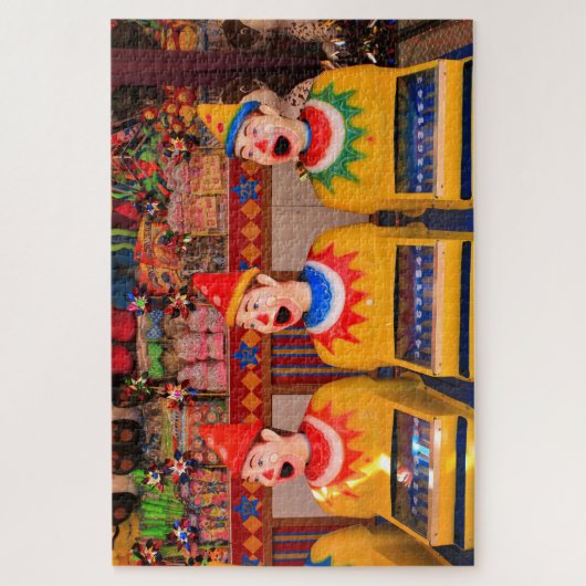 Laughing clowns sideshow alley game legpuzzel (Verticaal)