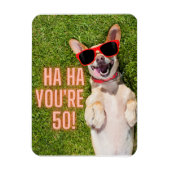 Laughing Dog 50th Birthday Magneet (Verticaal)