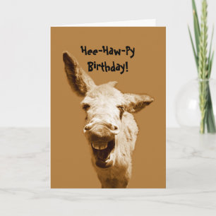 Laughing Donkey Birthday Wishes Kaart