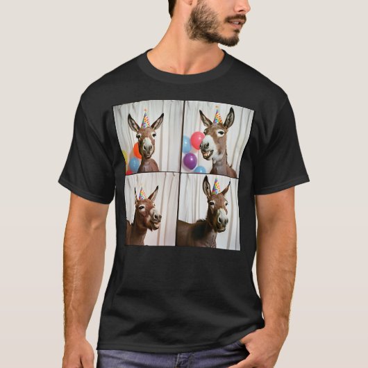 Laughing Donkey Face Farmyard Animal Happy Donkey  T-shirt (Voorkant)
