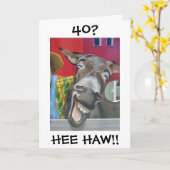 "LAUGHING DONKEY GREETING" VOOR DE "40ste" GROENDA Kaart (Gele Bloem)