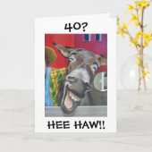 "LAUGHING DONKEY GREETING" VOOR DE "40ste" GROENDA Kaart (Gele Bloem)