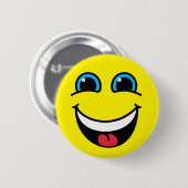 Laughing Emoji Face Yellow Ronde Button 5,7 Cm (Voorkant /achterkant)