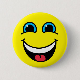 Laughing Emoji Face Yellow Ronde Button 5,7 Cm