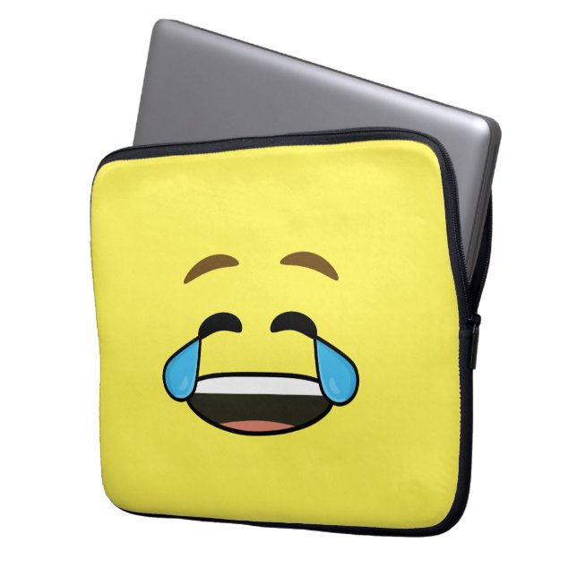 Laughing Emoji Laptop Sleeve (Voorkant Links)