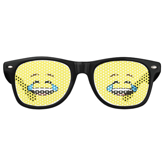 Laughing Emoji Retro Zonnebril (Voorkant)