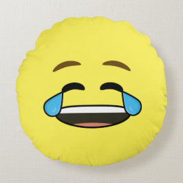Laughing Emoji Rond Kussen
