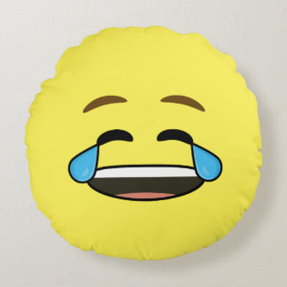 Laughing Emoji Rond Kussen