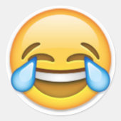 Laughing emoji ronde sticker (Voorkant)