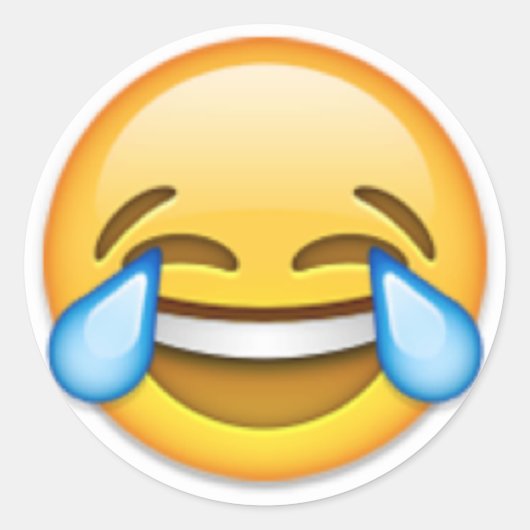 Laughing emoji ronde sticker (Voorkant)
