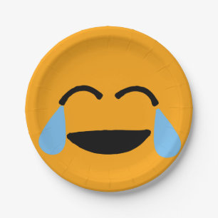Laughing Face Funny Oranje Emoticon Emojii Papieren Bordje