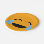 Laughing Face Funny Oranje Emoticon Emojii Papieren Bordje (Gekanteld)