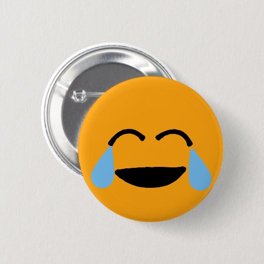 Laughing Face Funny Oranje Emoticon Emojii Ronde Button 5,7 Cm (Voorkant /achterkant)