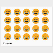 Laughing Face Funny Oranje Emoticon Emojii Ronde Sticker (Vel)