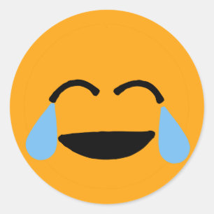 Laughing Face Funny Oranje Emoticon Emojii Ronde Sticker