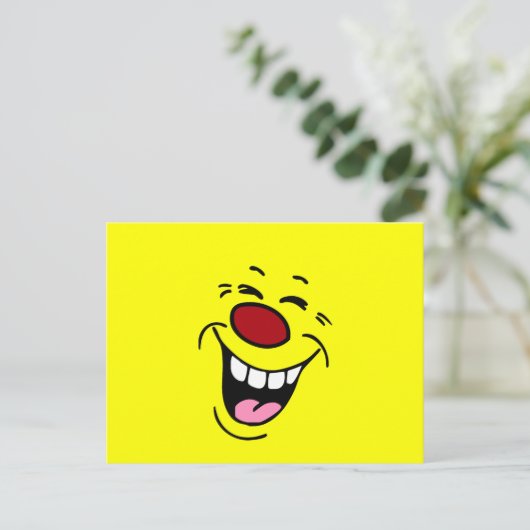 Laughing Face Grumpey Briefkaart (Staand voorkant)