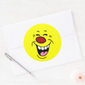 Laughing Face Grumpey Ronde Sticker (Envelop)
