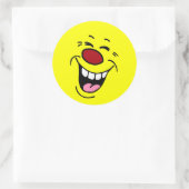 Laughing Face Grumpey Ronde Sticker (Tas)
