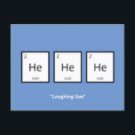 Laughing Gas Helium | Humoureus Science Pun Feestdagenkaart<br><div class="desc">Humoureuze vakantiekaart voor wetenschapsliefhebbers en wetenschappers. Deze grappige wetenschappelijke pun-kaart is perfect voor die speciale persoon in je leven die geobsedeerd is door alle dingen die wetenschap doet. Deze kaart speelt op het humoristische element van het periodieke lijst van elementen.</div>