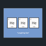 Laughing Gas Helium | Humoureus Science Pun Feestdagenkaart<br><div class="desc">Humoureuze vakantiekaart voor wetenschapsliefhebbers en wetenschappers. Deze grappige wetenschappelijke pun-kaart is perfect voor die speciale persoon in je leven die geobsedeerd is door alle dingen die wetenschap doet. Deze kaart speelt op het humoristische element van het periodieke lijst van elementen.</div>