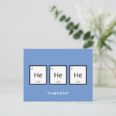 Laughing Gas Helium | Humoureus Science Pun Feestdagenkaart (Staand voorkant)