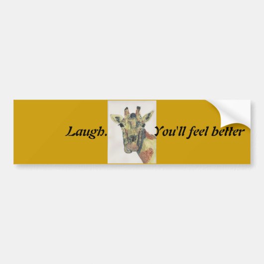 Laughing Giraffe Bumpersticker (Voorkant)