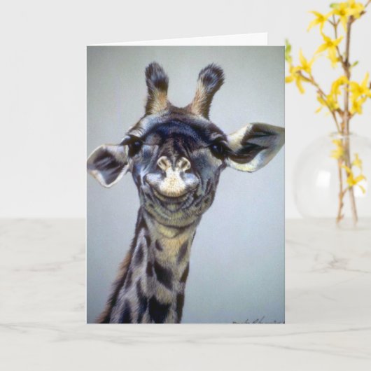 Laughing Giraffe Kaart (Gele Bloem)