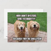 Laughing Golden Retriever Funny Shellfish Joke Briefkaart (Voorkant / Achterkant)