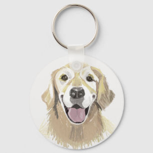 Laughing Golden Retriever Sleutelhanger
