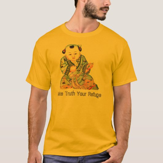 Laughing Good Luck Buddha Asian Buddhist art T-shirt (Voorkant)