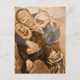 Laughing Grandfather Trolls Briefkaart