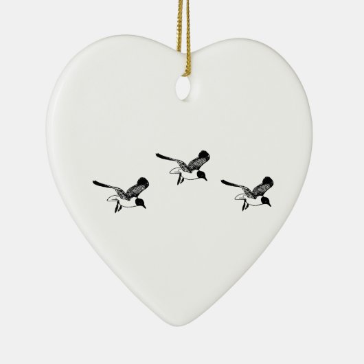 Laughing Gulls Flying Keramisch Ornament (Rechts)