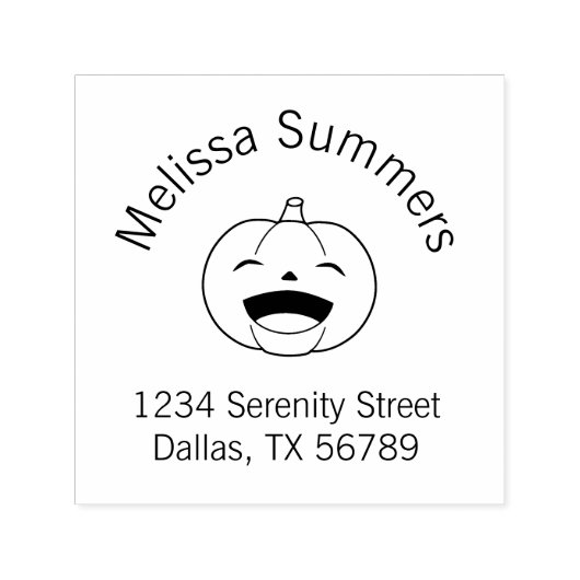 Laughing Halloween Pumpkin-adres Zelfinktende Stempel (Design)