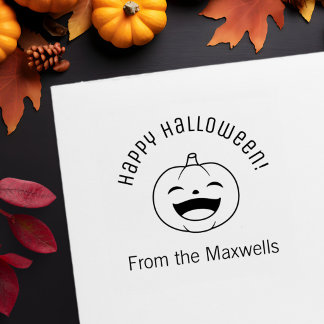 Laughing Halloween Pumpkin Arch Message Zelfinktende Stempel